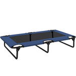 Lit surélevé pour chiens pliable rafraîchissant, lit de camp pour animaux en maille respirante 107x61x20cm bleu foncé