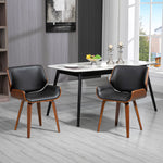 Set di 2 sedie da pranzo stile vintage seduta rivestimento sintetico 53l x 54P x 81H cm nero marrone