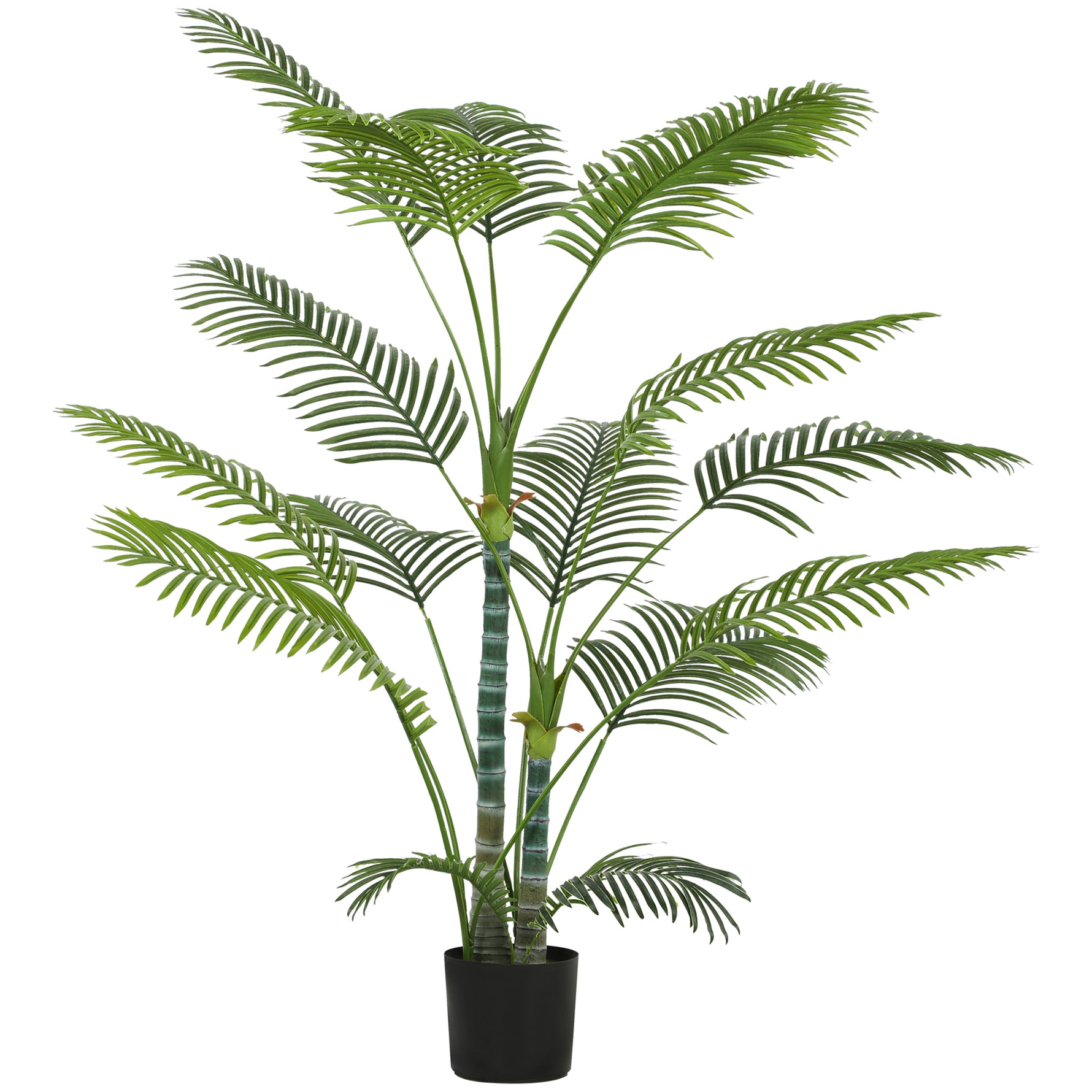 Plante artificielle intérieure 170 cm, palmier arbre artificiel avec pot en plastique et flocage, vert