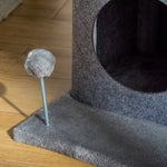 Arbre à chats design cosy chic multi-équipements centre d'activités niches plateformes lit jeu boule feutres amovibles lavables panneaux de particules peluche courte 48 x 48 x 100 cm gris