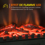 Cheminée électrique sur pied 1000/2000 W, fausse cheminée décorative avec effet flamme LED, protection contre la surchauffe, zone de couverture 15-30 m², noir