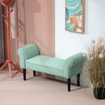 Banc Entrée Bout de Lit Rembourré pour Chambre à Coucher, Tissu à Voile, vert, 102 x 36 x 51 cm