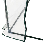 Serre de Jardin Tunnel mini serre tunnel serre à tomates 2,5L x 1l x 0,8H m Grande Porte zippée bâche Plastique Transparent métal époxy Vert