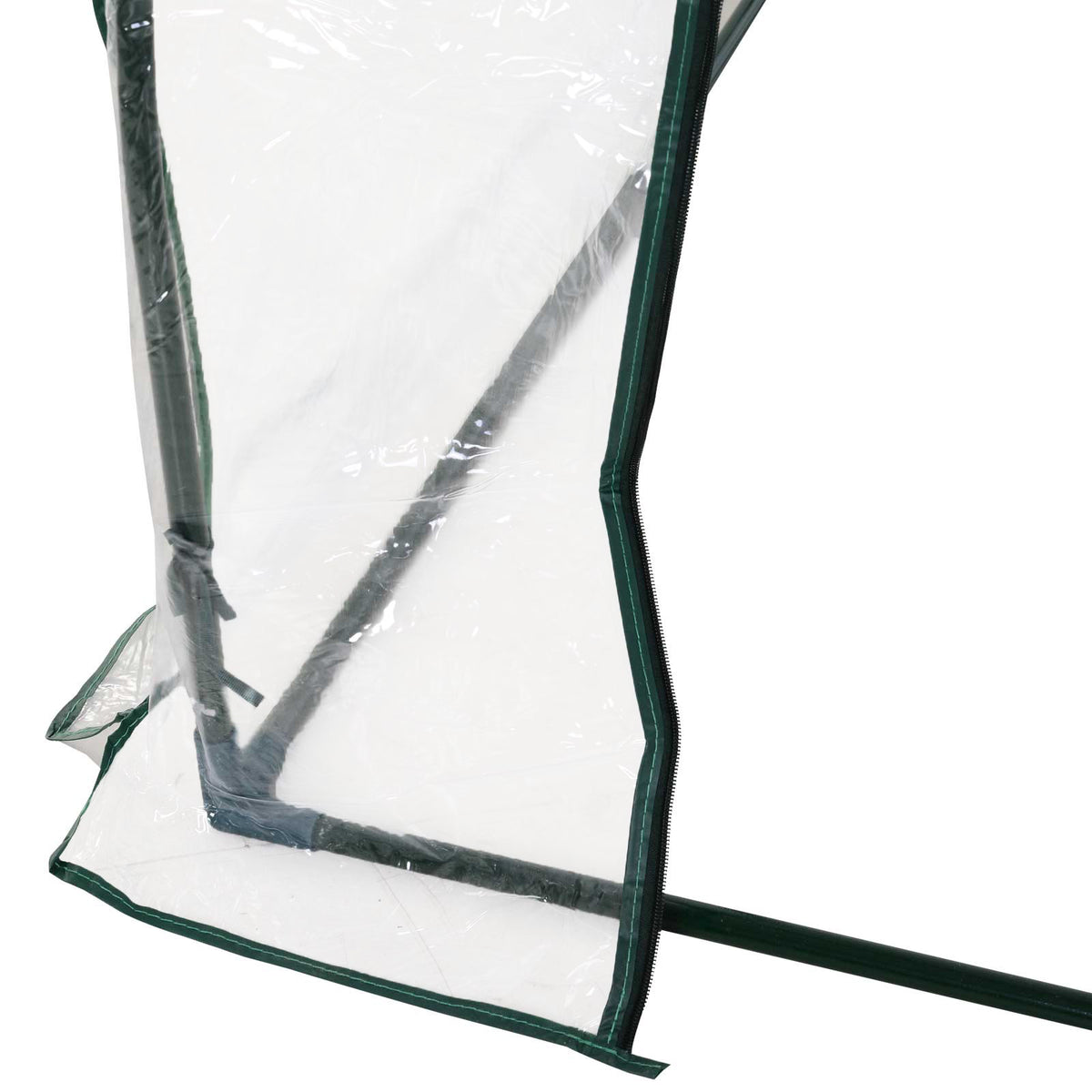 Serre de Jardin Tunnel mini serre tunnel serre à tomates 2,5L x 1l x 0,8H m Grande Porte zippée bâche Plastique Transparent métal époxy Vert