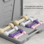 Ensemble d'haltères total 10 Kg - paires de 0,5/1/1,5/2 Kg avec mallette - entraînement musculaire - métal PU multicolore