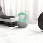 Kettlebell 12 kg haltère avec poignée antidérapante pour fitness musculation cardio, 21 x 21 x 30 cm, gris et vert