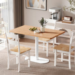 Table à manger rectangulaire pour 6 personnes, 120 x 70 x 75 cm, table de cuisine piétement et plateau épais chêne blanc