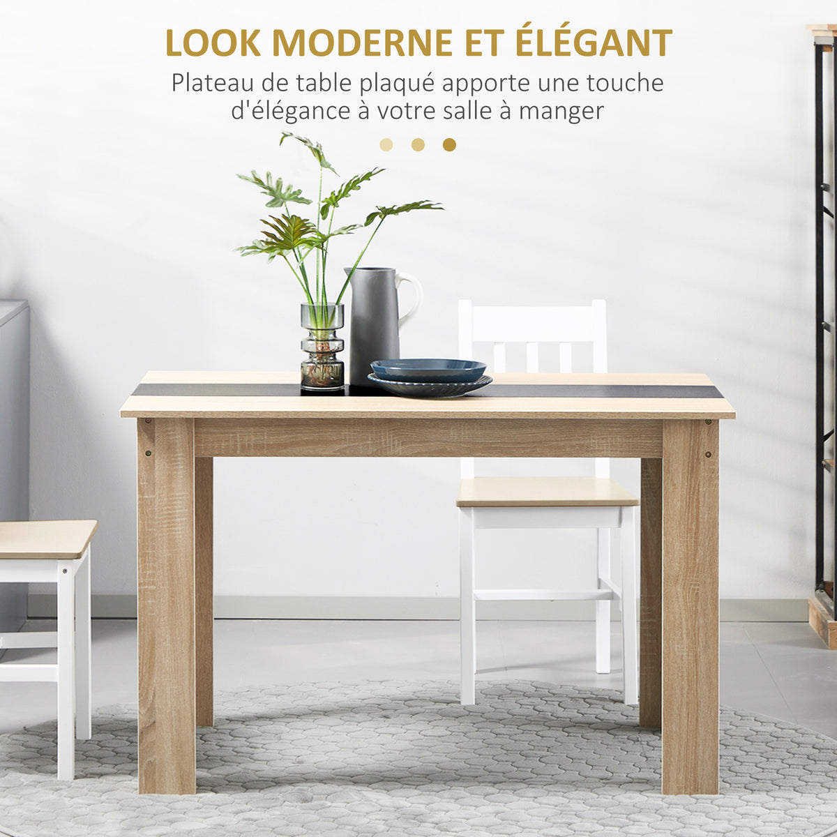 Eettafel keukentafel modern design met groot blad 2-4 personen van hout afm. 120L x 69B x 75H cm