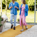 Allée chemin de jardin en lattes de bois enroulable - bois massif de pin 185 x 60 cm