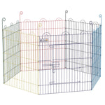Lot de 2 enclos pliant en métal pour chiens lapins rongeurs petits animaux intérieur et extérieur 6 panneaux avec porte