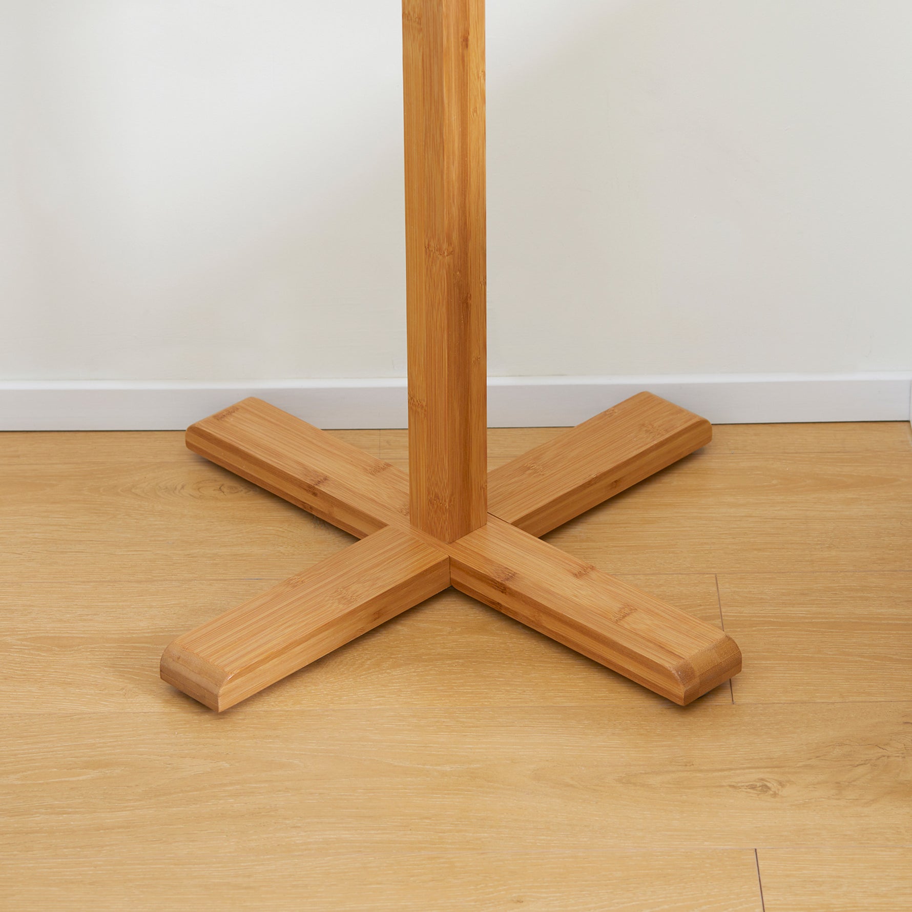 Portemanteau en bambou, portant à vêtements avec 8 patères, pour couloir, chambre, buanderie, bois naturel