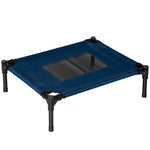 Lit surélevé pour chiens chats animaux de compagnie tissu oxford textilène micro-perforé 61 x 46 x 18 cm bleu et noir