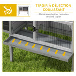 Clapier sur pieds cage à lapin avec niche intérieure plateau excrément coulissant porte verrouillable toit ouvrant