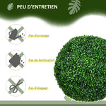 Lot de 2 boules de buis artificielles de 50 cm décoration pour intérieur ou extérieur vert