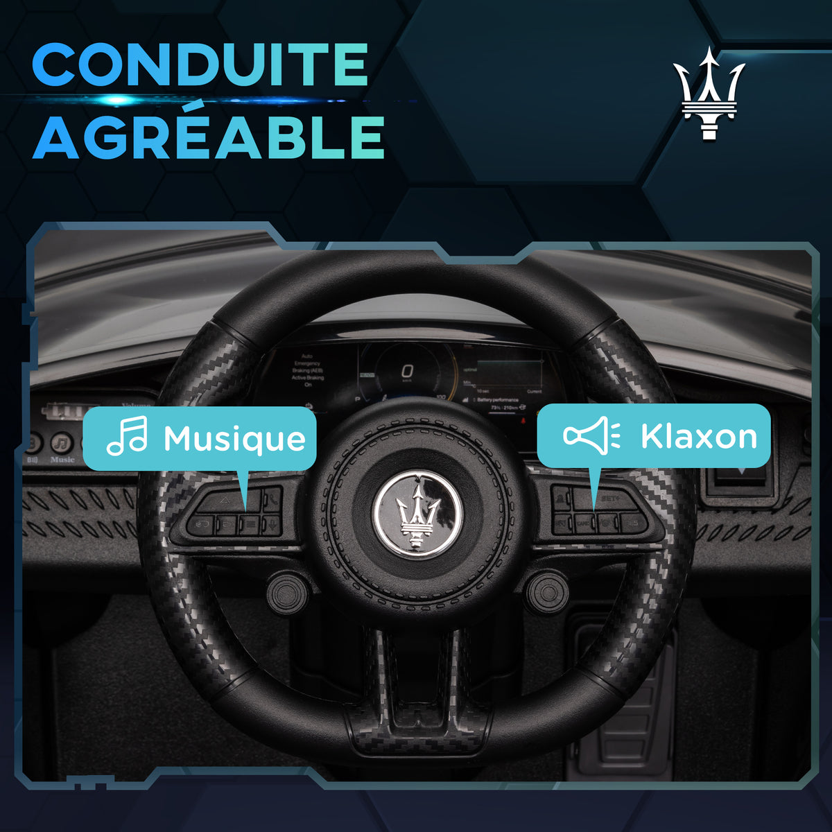 Maserati Gran Turismo Folgore lizenziertes Elektroauto für Kinder, 12V mit Fernbedienung, für 3 bis 5 Jahre, schwarz