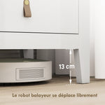 Commode 6 tiroirs meuble de rangement style contemporain avec poignées en polyuréthane, 120 x 40 x 78 cm, blanc