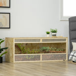 Terrarium en bois OSB pour reptiles avec porte coulissante en verre - 120 x 50 x 50 cm naturel