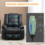 Fauteuil de massage fauteuil de relaxation massant avec dossier inclinable manuellement et repose-pied chaise TV