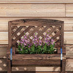 Jardinière sur pieds surélevée avec treillis carré potager 2 niveaux pour terrasse, balcon jardin 42 x 49 x 80 cm marron