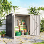 Abri de Jardin - cabane de jardin 1,09 m² - cabanon rangement outils 2 Portes verrouillables - dim. 147L x 86l x 134H cm - tôle d'acier Noir Blanc
