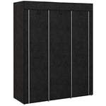Armoire penderie multi-rangement - 8 étagères, 2 barres - non tissé noir