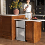 Réfrigérateur congélateur 88 L, petit réfrigérateur combiné avec portes réversibles et éclairage, 45,5x50x86,5cm, noir