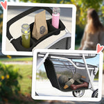 Poussette pour Chien 4 Roues, Chariot Pliable avec Auvent Réglable, Panier de Rangement, 77x44x102cm, Gris