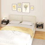 Lot de 2 tables de chevet murales, tables de nuit, tiroir, compartiment ouvert, plateau, 37 x 32 x 21 cm, noir