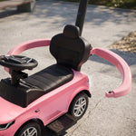 Porteur enfants Land Rover Discovery sous licence, porteur voiture à pousser avec poignée amovible, 84x40x94,5cm, rose