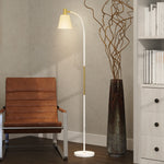 Lampadaire de salon réglable en hauteur 127-160 cm avec interrupteur, douille E27, blanc