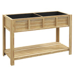 Jardinière sur pieds avec séparateur amovible, étagère, Inserts d'irrigation, feutre de drainage 115L x 46l x 75H cm
