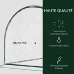 Serre de Jardin Tunnel mini serre tunnel serre à tomates 2L x 1l x 0,8H m Grande Porte zippée bâche Plastique Transparent métal époxy Vert