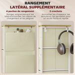 Cassettiera a 8 cassetti in tessuto, mobile contenitore con 4 tasche, 2 ganci, struttura in acciaio, 86 x 30 x 94,5 cm, beige