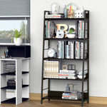 Étagère bibliothèque de Rangement Style Industriel incliné 5 Niveaux 70L x 35l x 150H cm Noir