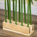 Bambou Artificiel 180 cm, Feuilles Réalistes et Pot en Bois de Pin, Facile à Nettoyer, pour Maison Bureau, Vert