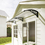 Auvent de porte d'entrée, toit marquise de porte exterieur en polycarbonate et profil aluminium résistante toit abri protection contre la pluie et UV pour terrasse, balcon, 195x75cm, transp.