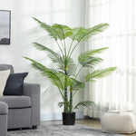 Plante artificielle intérieure 170 cm, palmier arbre artificiel avec pot en plastique et flocage, vert