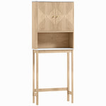 Meuble WC dessus de toilette meuble toilettes WC rangement avec placard à double porte étagères  66 x 25 x 168 cm, chêne