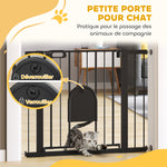 Cancelletto di sicurezza per animali con porta a chiusura automatica e sistema di doppia chiusura, acciaio nero
