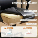 Chaise bureau ergonomique, fauteuil de bureau en PU, hauteur réglable, fonction bascule, pivotante 360°, noir