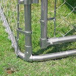 Chenil extérieur avec toit pour chien 5 m² parc grillagé espace couvert acier galvanisé 230 x 230 x 175 cm