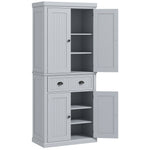 Armoire de cuisine buffet cuisine multi-rangements étagères réglables 4 portes grand tiroir 76,2 x 40,2 x 183 cm gris