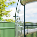 Serre tunnel de jardin 3 m², serre de jardin, cadre en acier galvanisé, 8 portes roulantes, 295x100x197cm, transparent