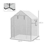 Bâche de remplacement pour serre de jardin 140 x 143 x 190 cm avec fenêtre et porte à fermeture éclair anti-UV