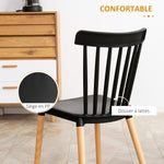 Lot de 4 chaises style scandinave dossier haut assise en polypropylène pieds en hêtre 48 x 52,5 x 83 cm noir