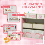Meuble de rangement enfant avec 6 boîtes amovibles en tissu non tissé Organisateur de jouets, étagère 63L x 30l x 66H cm
