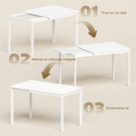 Table à manger extensible 80-120 cm pour 4 à 6 personnes, table de cuisine avec extension coulissante, blanc
