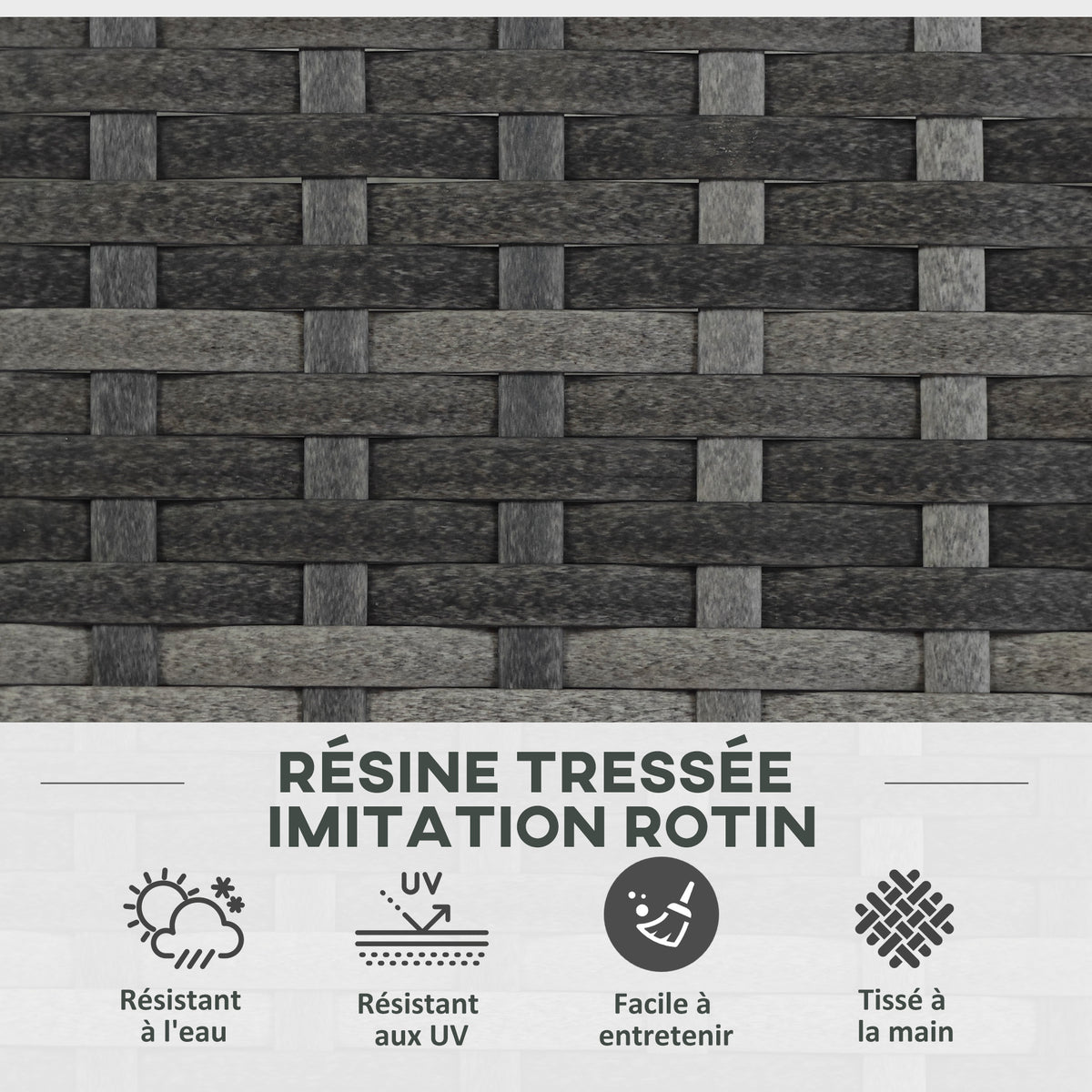 Jardinière pour plantes avec treillis 2 bacs à plante 22L en résine tressée et acier galvanisé 57 x 30 x 107 cm gris