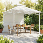 Pavillon Tonnelle de Jardin Toit Double Rideaux et Poches de Rangement Crochet de Plafond 3 x 3 m Crème