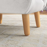Fauteuil pour enfant design scandinave nuage grand confort avec piètement inclinés et tissu 46 x 51 x 55 cm blanc